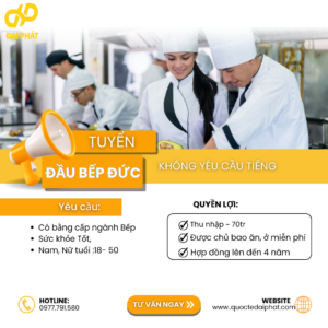 Tuyển đầu Bếp đức Ngày 1.6